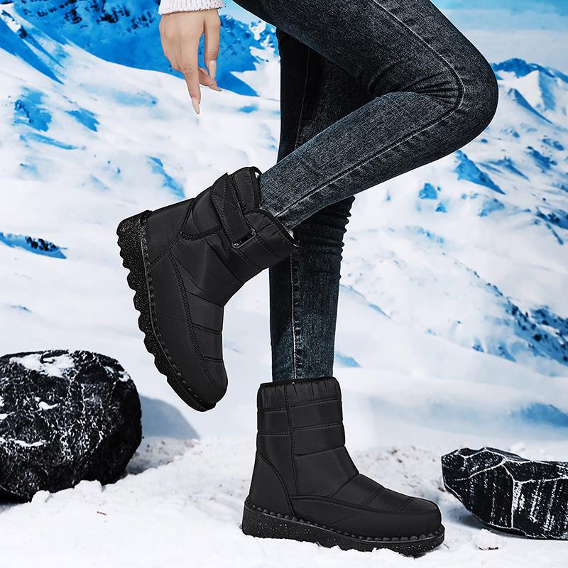 TUINANLE Women's Warm Cotton Shoes Nylon Snow Boots Winter Ankle Boots Non-slip Short Boots