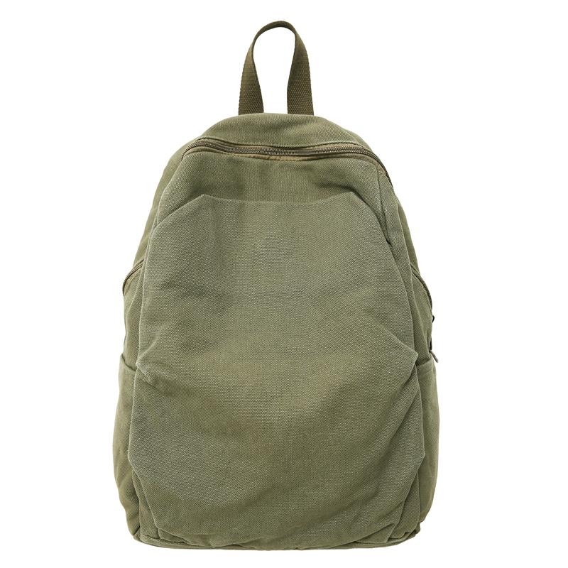 Student Schoolbag Women's Solid Color Travel Bag Men's Canvas Backpack