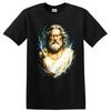 Zeus Donner Gott Blitz Mythologie T-Shirt Griechische Gottheit Kraft Pose Tee