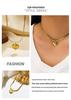 European Heart Pendant Snake Chain Necklace In Titanium Steel