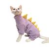 Haustierkostüm Niedliche Dinosaurierform Fleece-Sweatshirt Weich Bequem Katze Warmer Mantel Lila Blau Sphynx-Katze 4-beiniger Overall Frühling