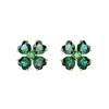 Swarovski Green Gold Tone Clover Stud Earrings 5666236