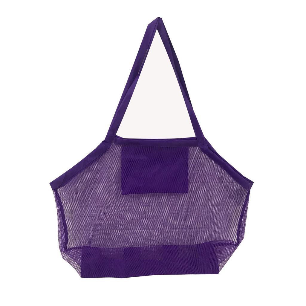 Large Capacity Mesh Beach Bag for Kids - 9 Colors, Foldable Storage for Toys & Clothes