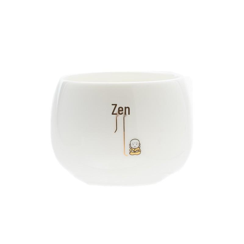 Mutton Fat White Porcelain Tea Tasting Cups, Set of 6 - Individual Ceramic Teacups with Gift Box