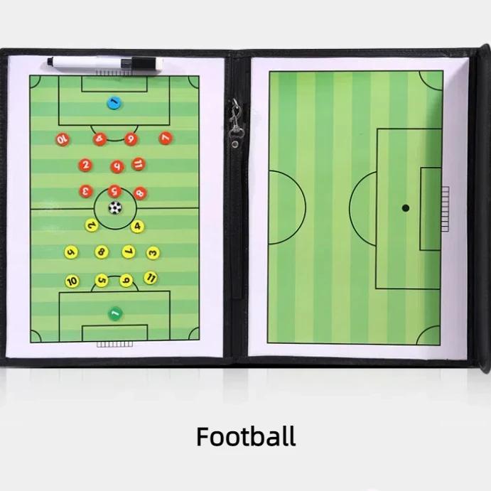 

Color Football/Basketball/Soccer Tactics Board - Leather Team Sports Coach Teaching Board Equipped with Magnetic Tape & Pen