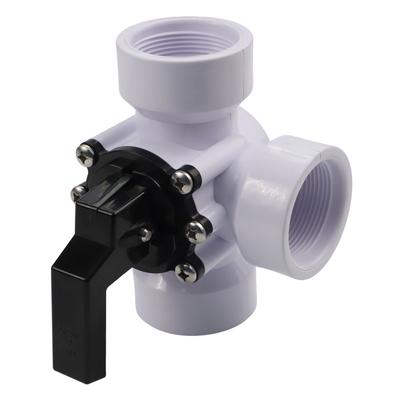 Vanne 3 voies pour pompe de piscine Contrôle du débit d'eau de chaudière Environ 1,5 pouce Vanne à boisseau 3 voies Compatible avec les équipements de piscine