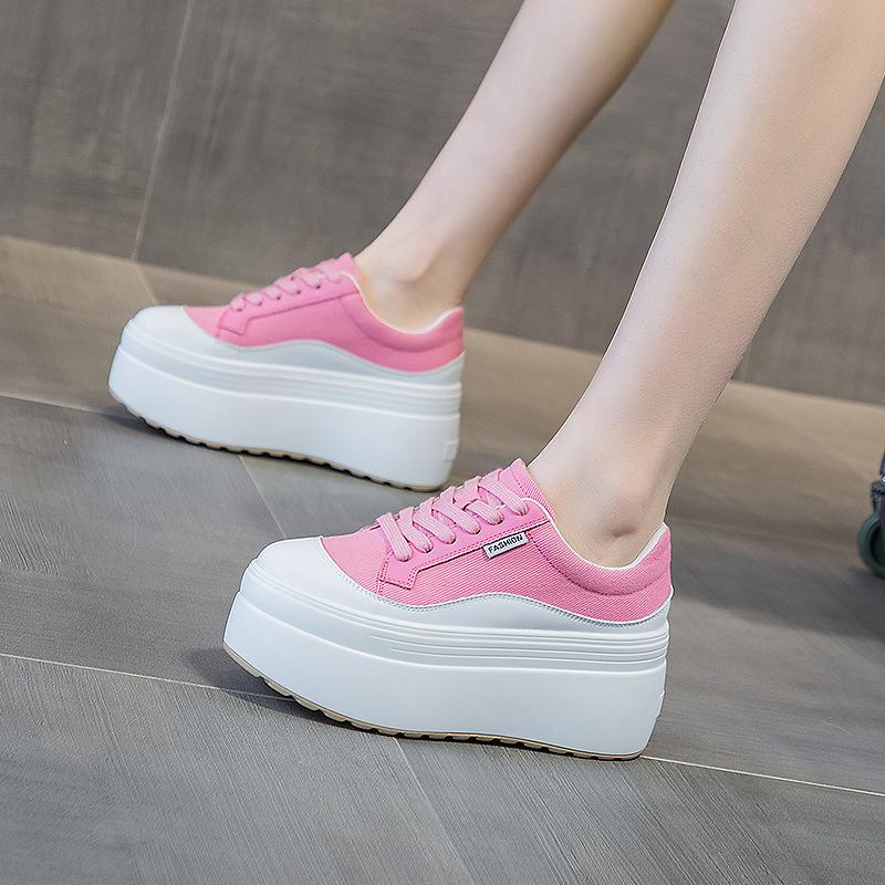 Fashion Dermis Explosive Pink Single Shoes Women 2025 New Small White Shoes Women All Fashion Thick Sole 8 Cm Trend Ins Simplejavascript