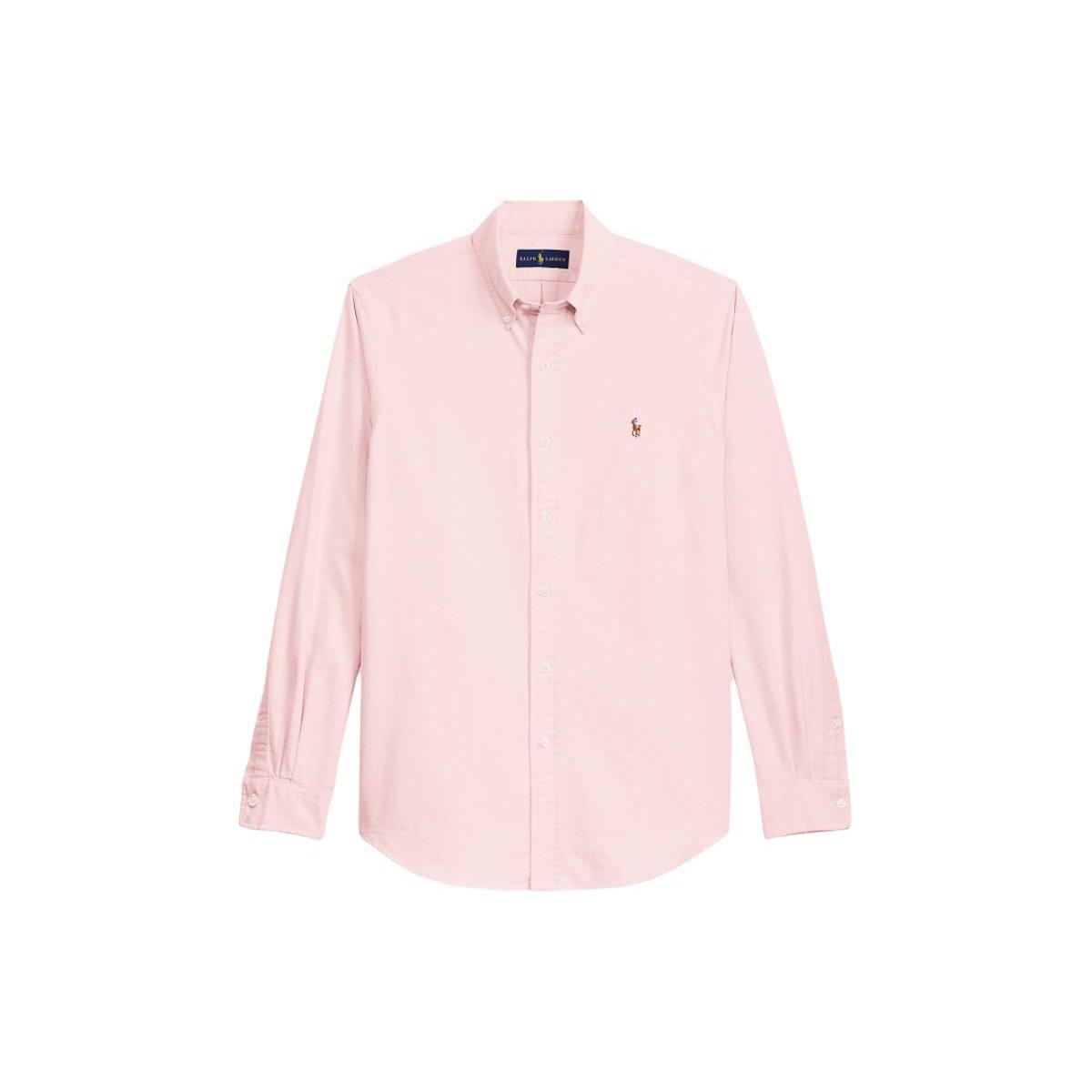 

Polo Ralph Lauren Однотонная рубашка с длинным рукавом на пуговицах с логотипом Мужские рубашки Розовый MNPOWOV16820200-650 XS