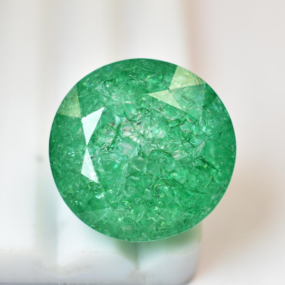 Natural Green Emerald Loose Gemstone 49.30 ct Round Cut for Jewelry Making and Gem Collections