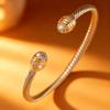 1Elegant women's bracelet made of copper material with an infinite circle head and circular halo plating18K Gold is suitable for women's everyday