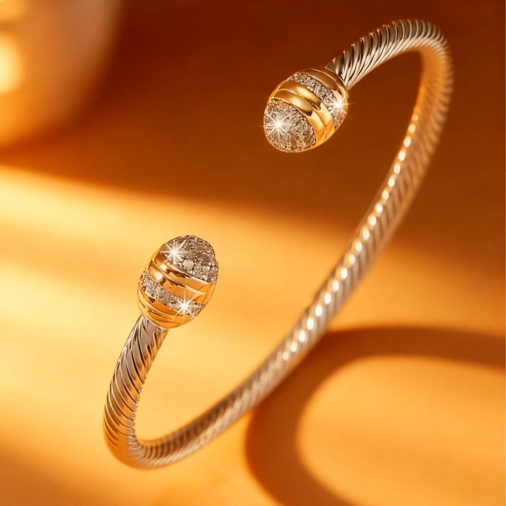 1Elegant women's bracelet made of copper material with an infinite circle head and circular halo plating18K Gold is suitable for women's everyday