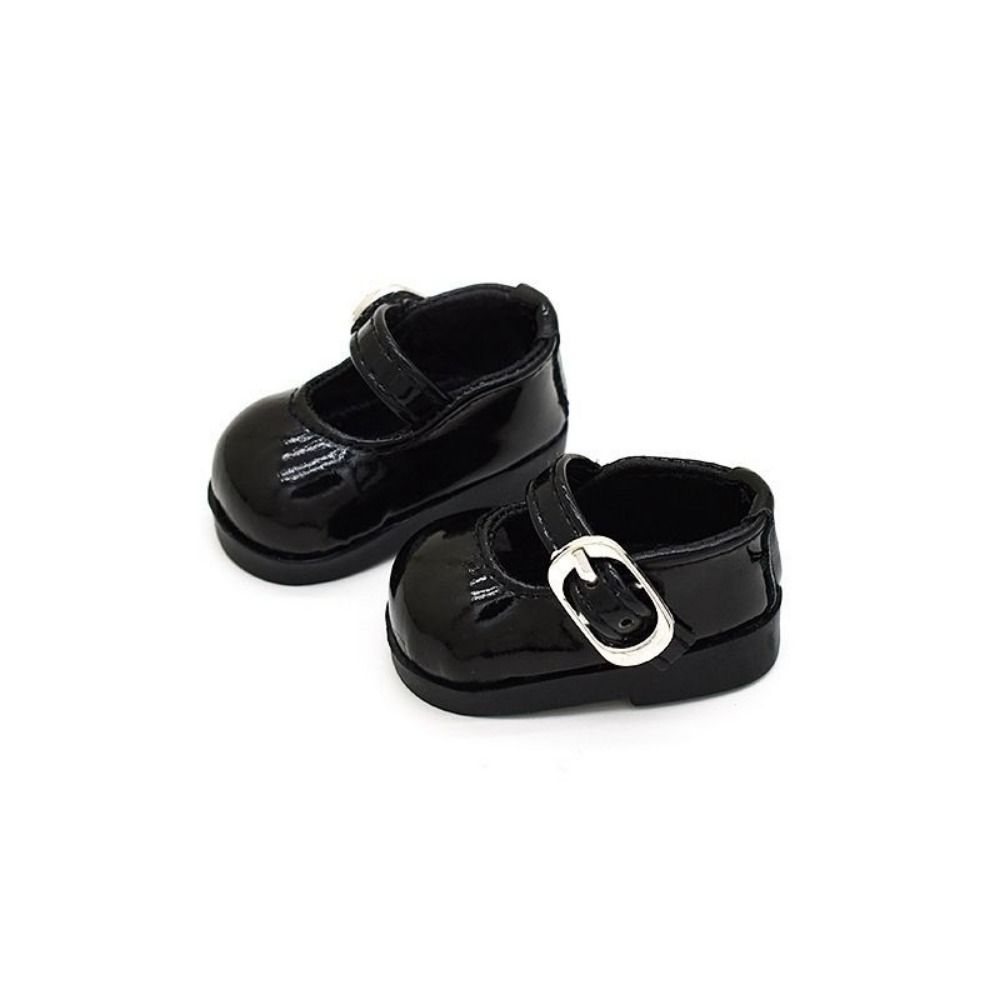 British Style Shoes Boots with Black Buckles Retro Dress Up Footwear for 1/6 BJD Dolls
