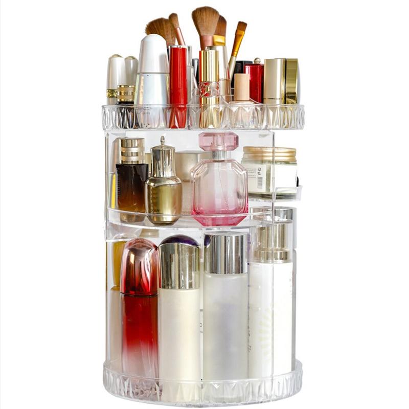 360 Degree Rotation Makeup Organizer Cosmetic Organizer Transparent Fashion Spin Multifunctional Detachable Acrylic | Makeup Organizers