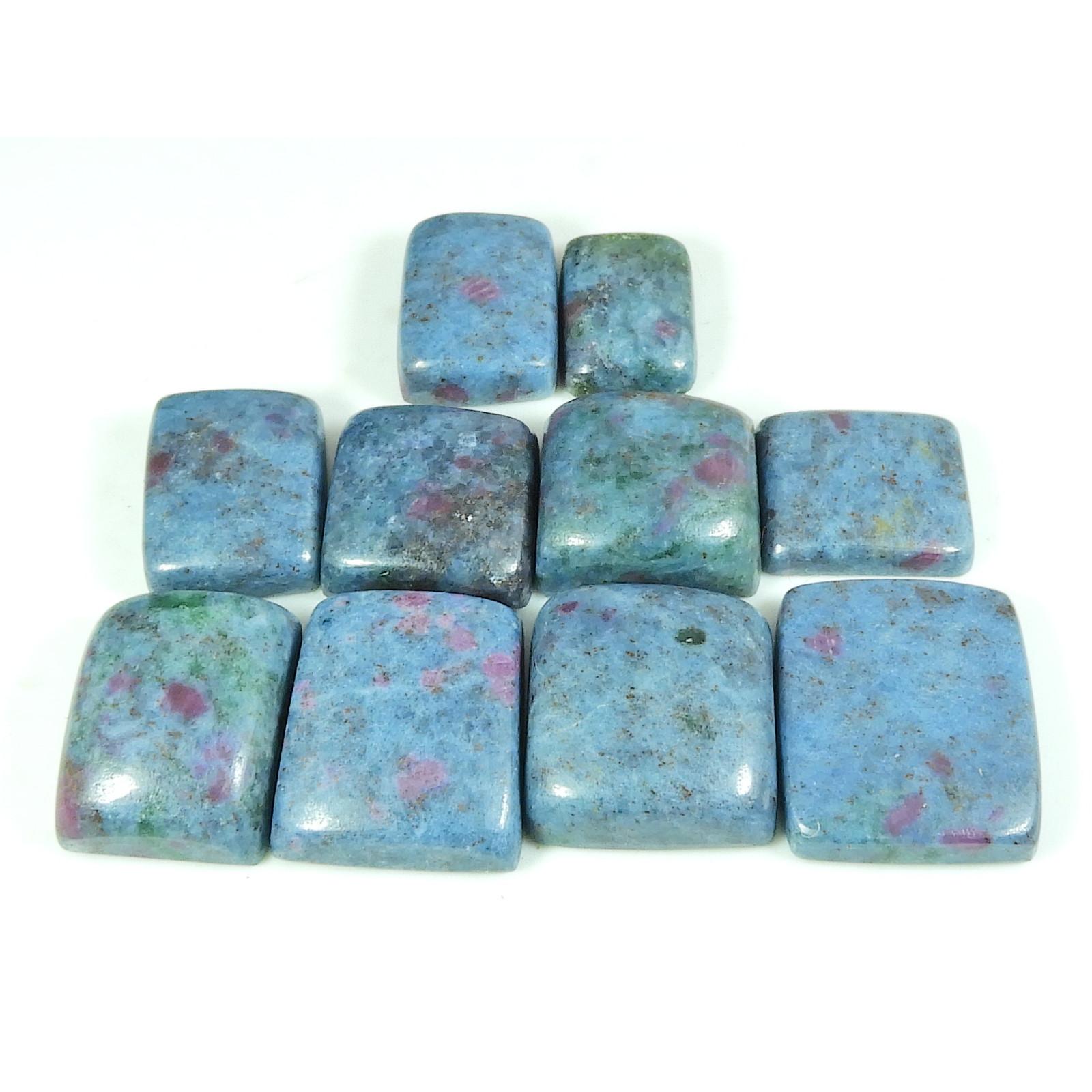 

17-23MM Natural Ruby Kynite Octagon Cabochon Loose Gemstone 10Pcs Lot 284Cts SY-376