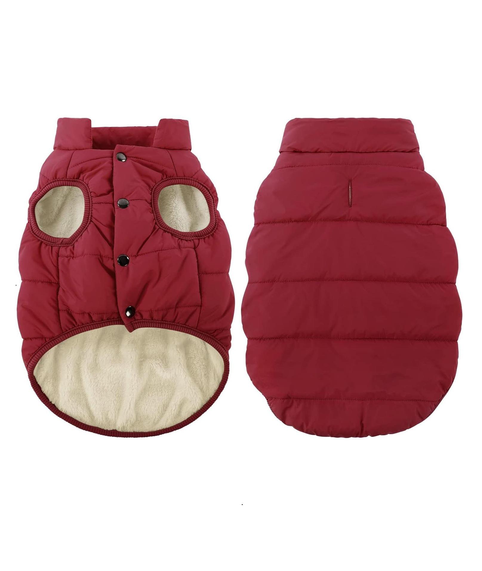 

New Winter Thick Dog Coat with Leash Buckle XS кирпич красный
