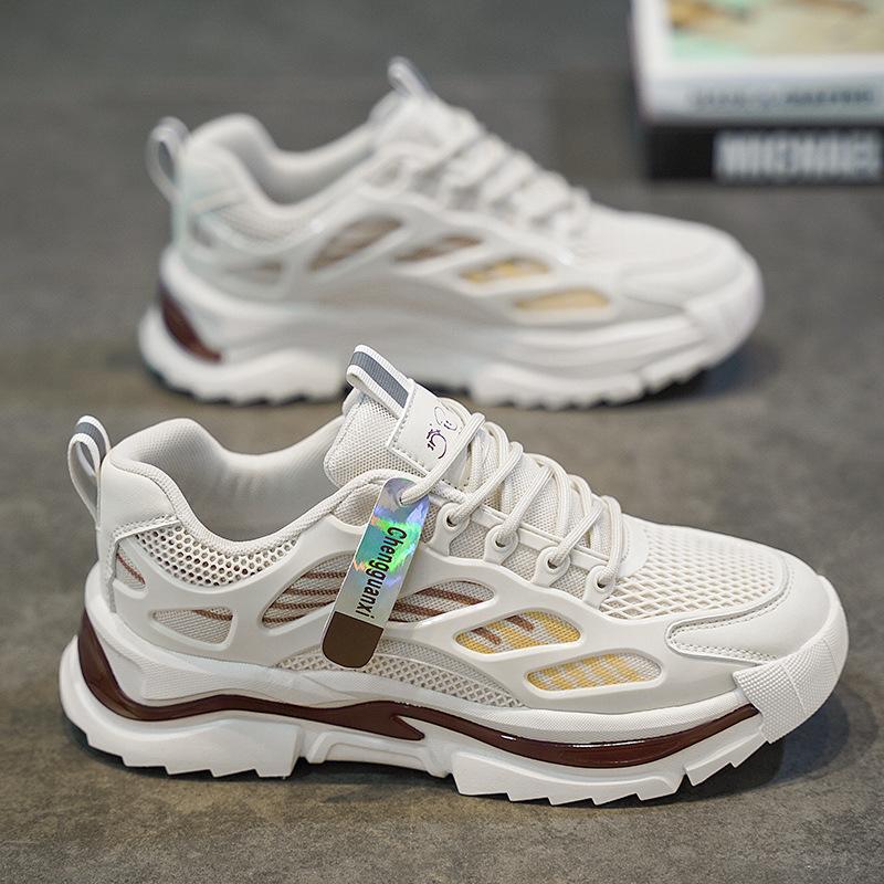 Men's Shoes 2025 Summer New Teen Ins Style Casual Versatile Dad Shoes Men's Sports Breathable Mesh Shoes