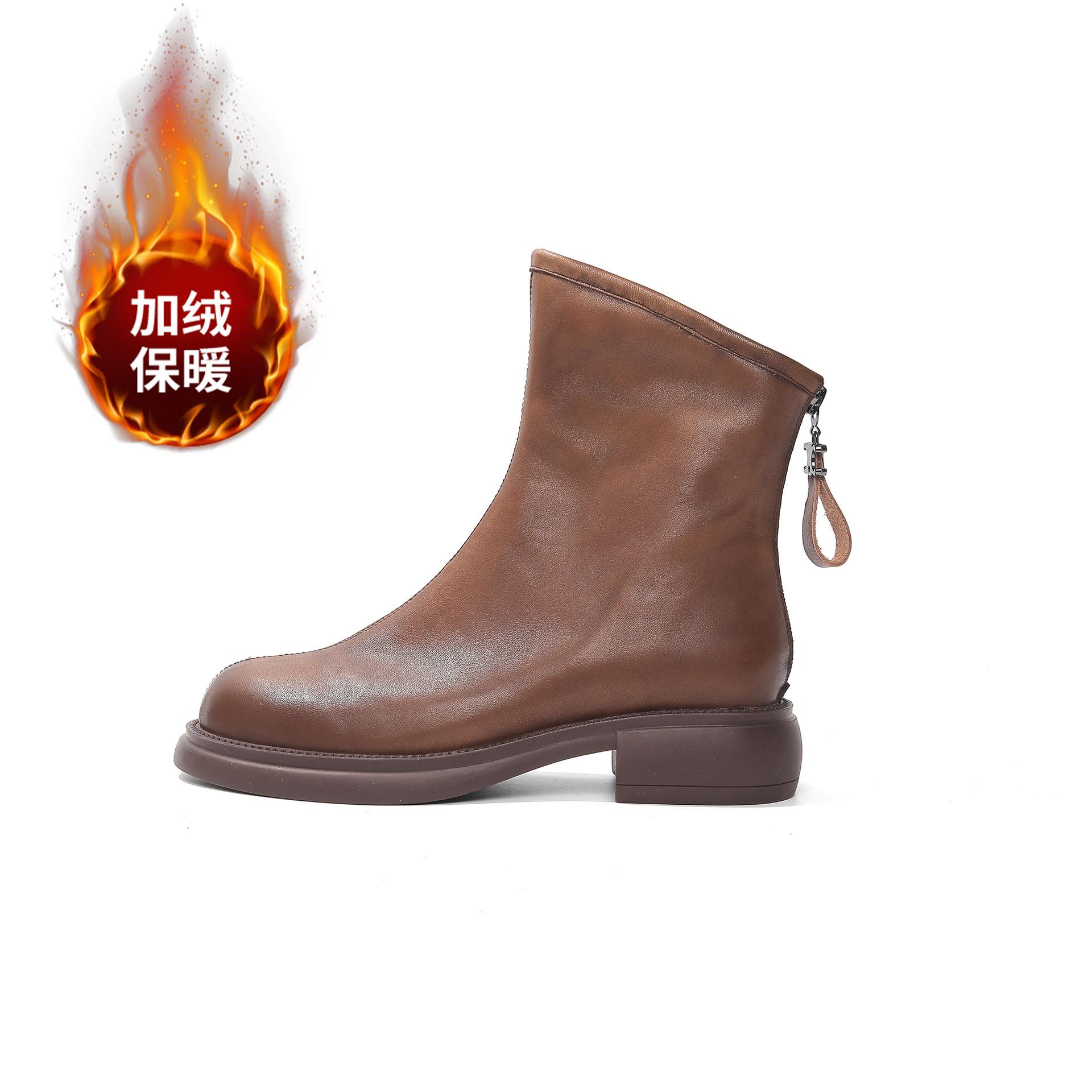 

Высококачественные британские ретро ботинки Мартина с квадратным носком женские короткие ботинки 2025 осень и зима новые ретро ботинки-носки на мягкой подошве тонкие ботинки 40