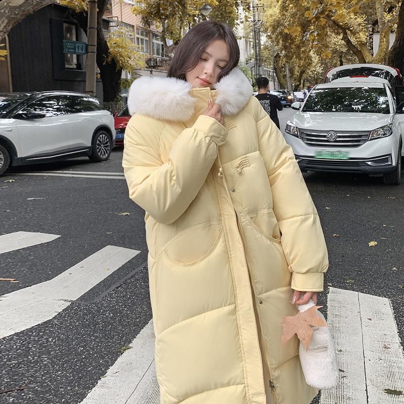 New winter large size cotton-padded clothes women's medium and long hooded cotton-padded clothes loose cotton-padded jackets thickened bread clothes