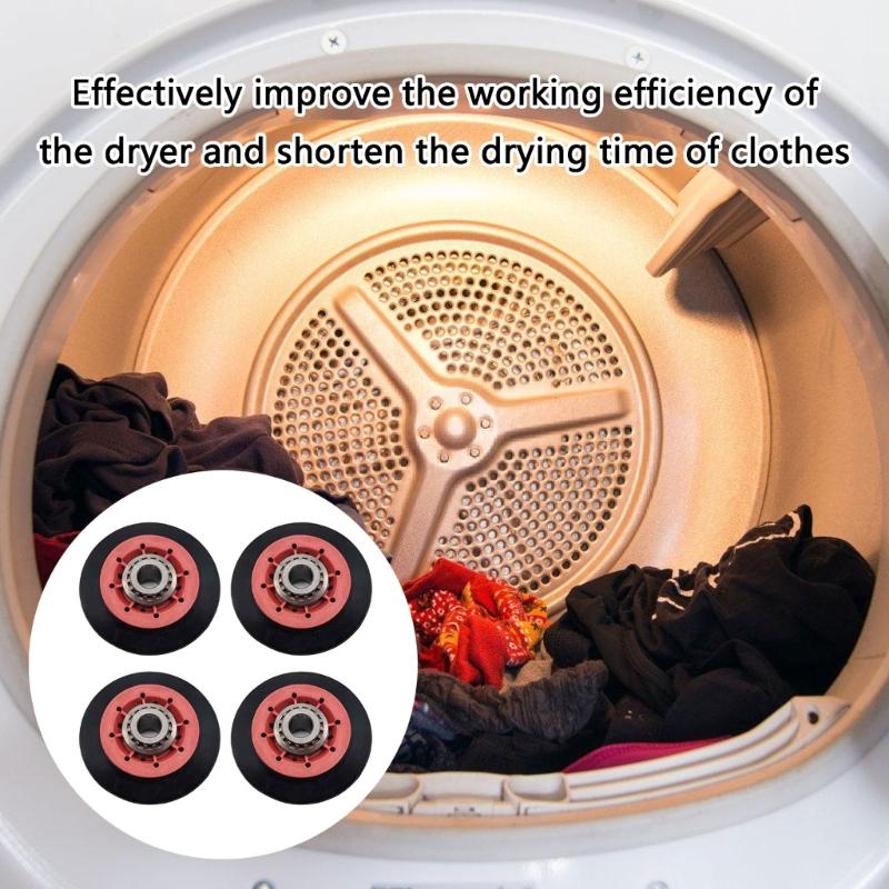 Set of 4 Dryer Drum Rollers 8536974 Drying Machine Support Replacement Parts Accessories Dryer Components for Home