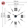 Large stick-on wall clock with Roman numerals