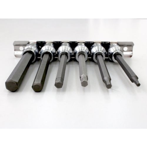 Tools Island TH518 Hex Bit 3/8" (9.5mm) 9.5sq Hex Bit Socket Set, Long