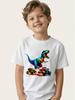 Printed Short-sleeved T-shirt, Trendy and Cool Summer Top for Kids, Perfect for Older Children.