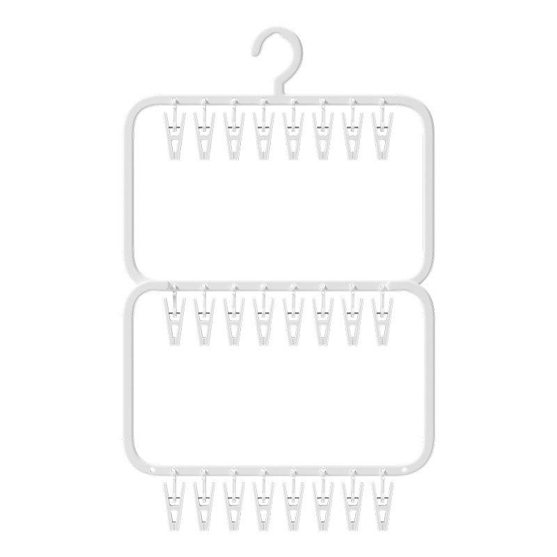 New Multi-clip Sock Drying Rack Multi-functional Removable Space-saving Socks Underwear Baby Saliva Towel Household Storage Rack