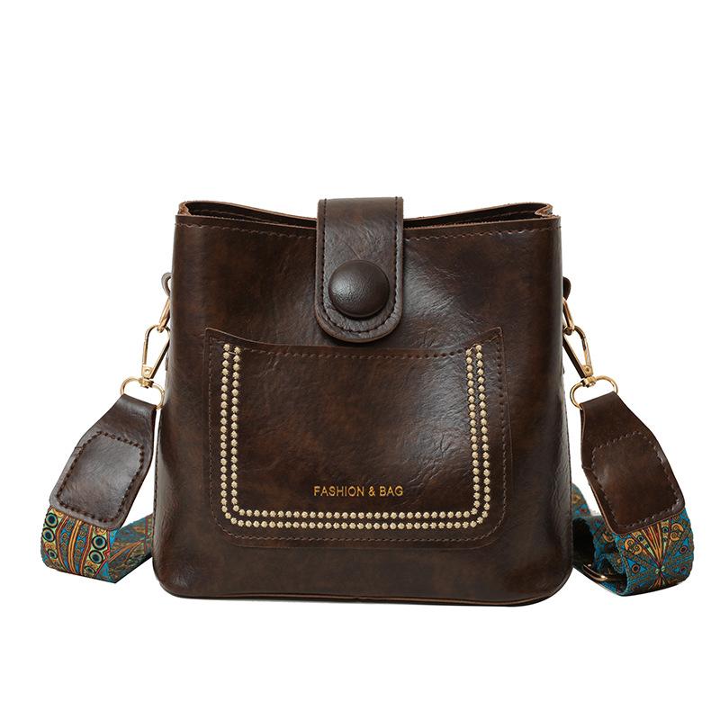 

Модна сумка через плече, нова модна сумка з поліуретану, проста універсальна сумка, жіноча текстурована сумка-відро для приміських поїздок