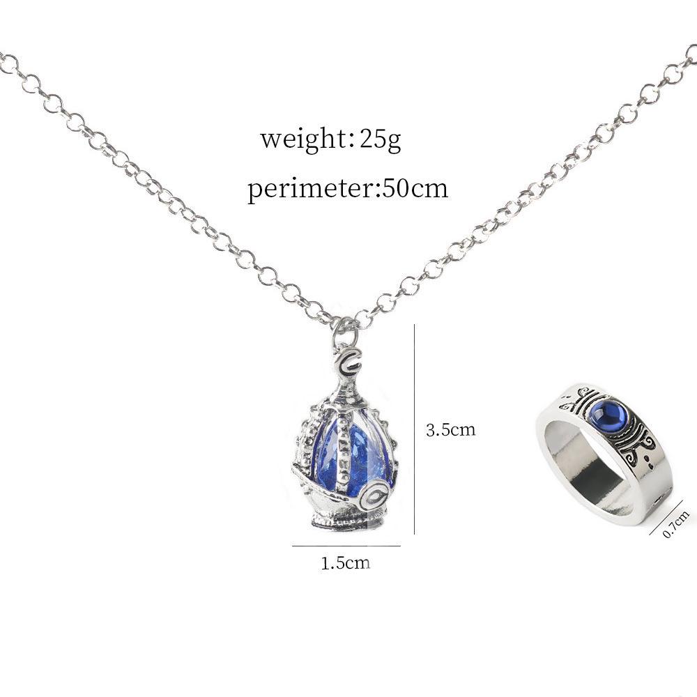 Magical Girl Madoka Magica Soul Gem Necklace & Ring Set COS Accessories