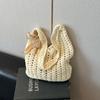 Summer Hollow Woven Shoulder Messenger Bag Women's New Seaside Vacation Beach Bag Knitted Tote Bag