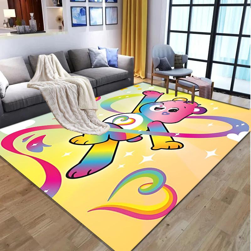 Care Bears Pattern Rug, Indoor/Outdoor Mat, for Picnic, Gameroom, Bedroom, Office, Living Room, Home Decor Carpet, Birthday Gift