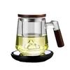 Guanshan High-End Glass Tea Cup Set: Three-Piece Water & Tea Separator with Filter