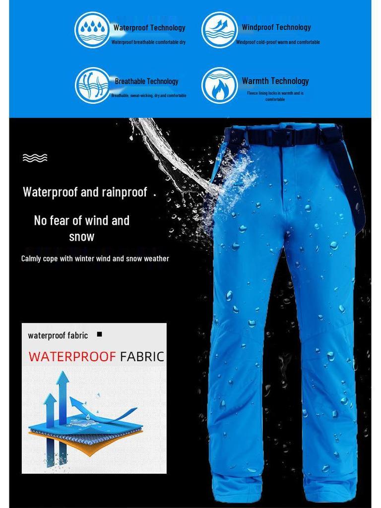 Winter Ski Bib Pants: Windproof, Waterproof, Breathable, and Insulated for Men and Women
