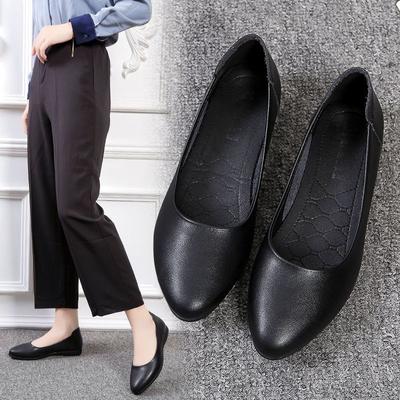 Women's Summer Footwear Moccasins Shoes For Woman 2024 Office Black Pointed Toe Wedge Heel Social Chic Elegant On Sale Shoe 39