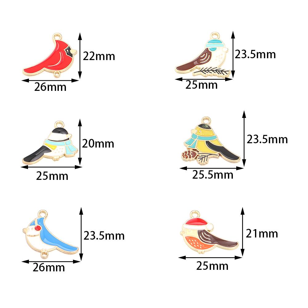 10Pcs Alloy Bird Series Charms Color Cute Dripping Oil Pendant Bead DIY Bracelet Necklace Keychain Jewelry Making Accessories