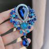 Luxury Elegant Large Crystal Water-drop Brooches For Women Girls Vintage Fashion Pendant Corsage Elegant Wedding Pins Jewelry