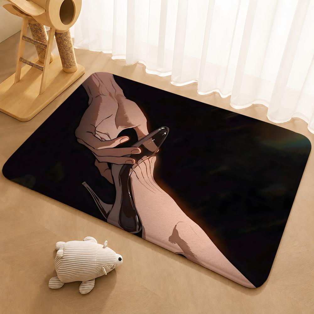 Anime Tears on a Withered Flower Floor Mat Floor Mat Soft Flannel Non-Slip Door Rug for Living Room