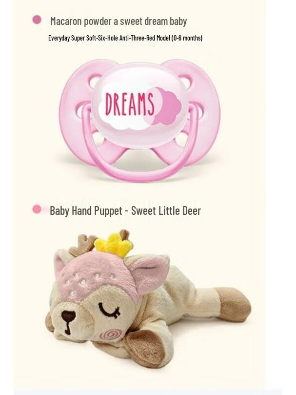 Xianglemei Deer Soothing Toy & Pacifier Clip