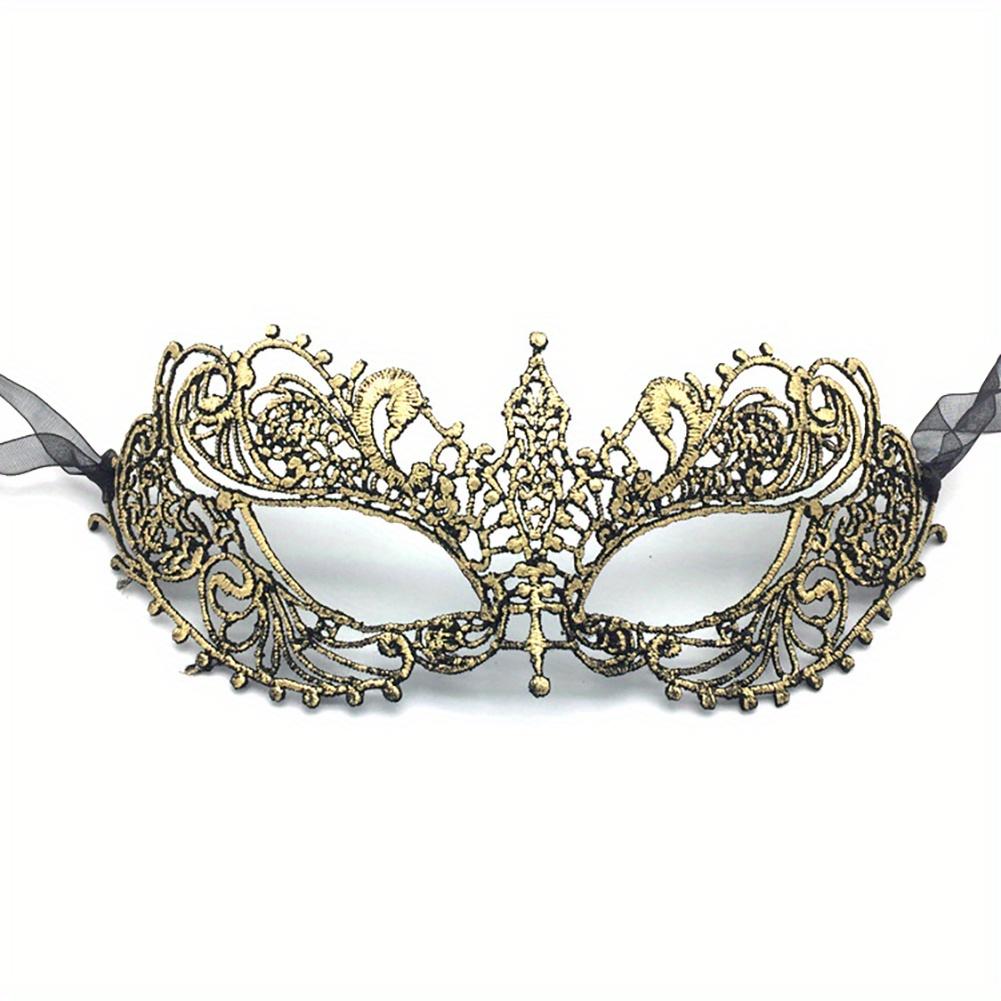 Women Sexy Hollow Lace Masquerade Bronzing Princess Party Cosplay Prom Props Costume Nightclub Queen Masquerade