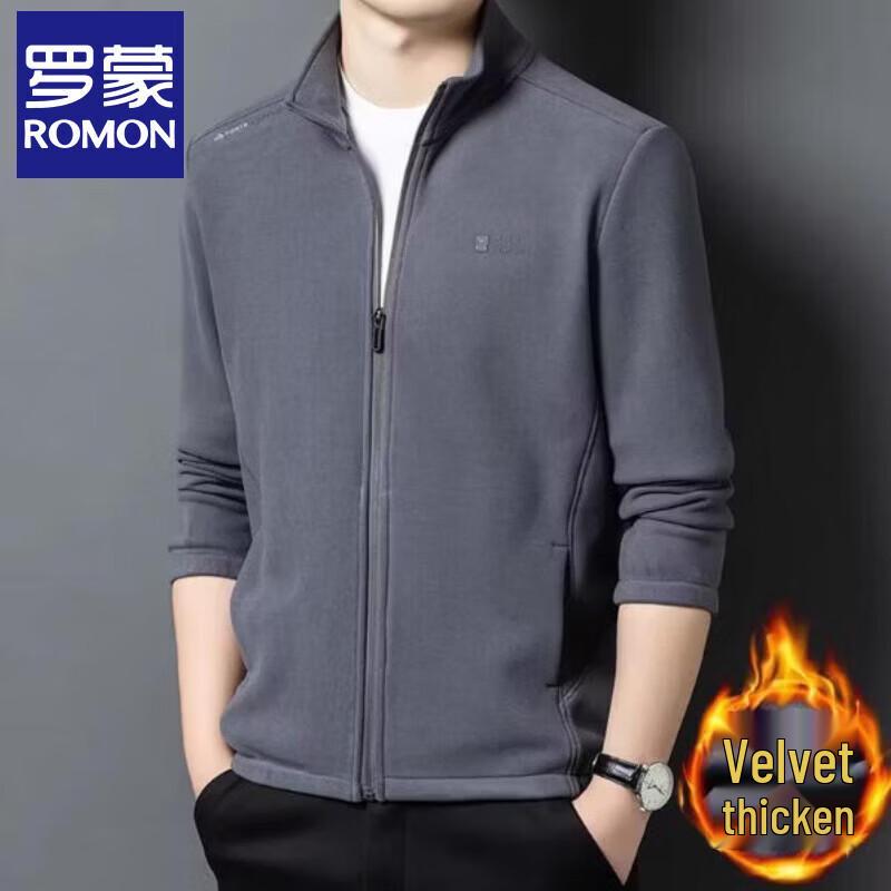 Romon Men s Stand Collar Fleece Jacket 2XL