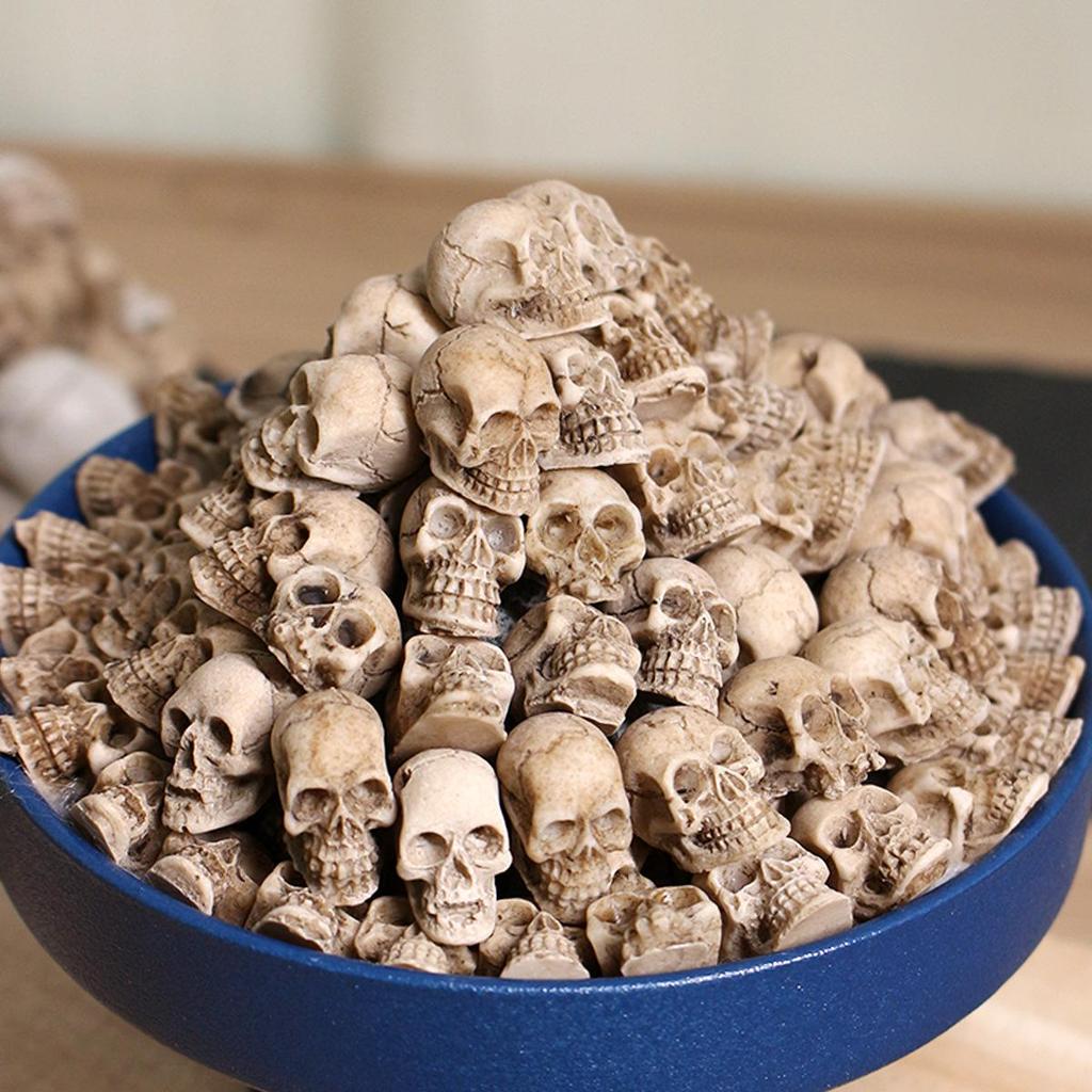 Dwarf Mini Skeleton Set: 20-Piece Halloween & Day of the Dead Decor for Flower Pots and Surfaces