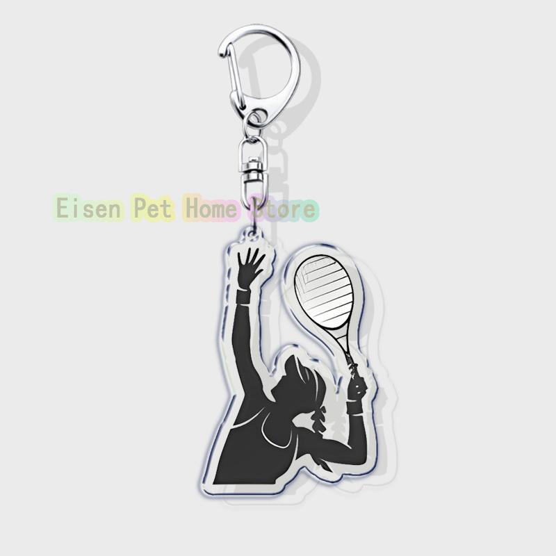 Classic Sports I Love Tennis Keychains for Accessories Bag Hobby Bike Car Keyrings Jewelry Friends Father Boyfriends Gifts