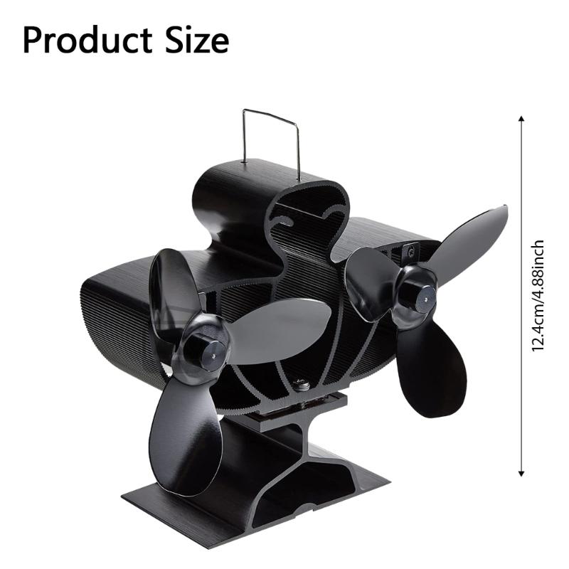 Wood Burning Stove Fan Replacement Wood Burners Double Head Shape Fireplaces Fan Stove Accessories Energy Saving