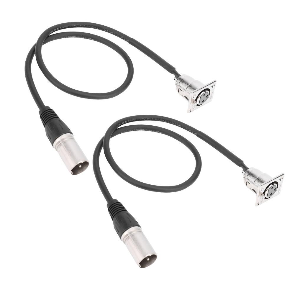 2 Pcs 3Pin XLR Female To 3Pin Male Panel Mount Adapter Mic Feed Thru Converter  for Floor Box