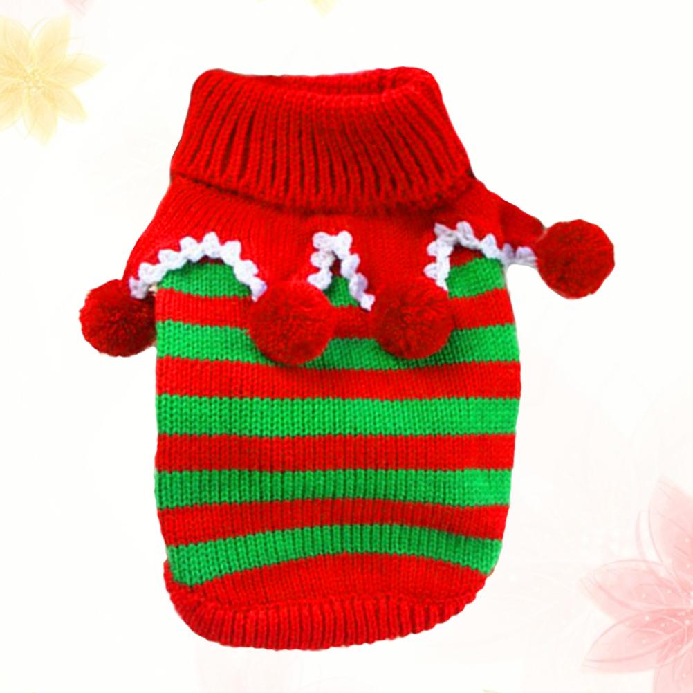 Dog Sweater Pet Christmas Thickened Warm Hoodie for Small Dogs Fashion Stripe Design Outdoor Activities Special Occasions Dog