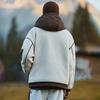Mens Winter Puffer Jacket With Fleece Lining Hooded Oversized Workwear Style Down Coat Cold Weather