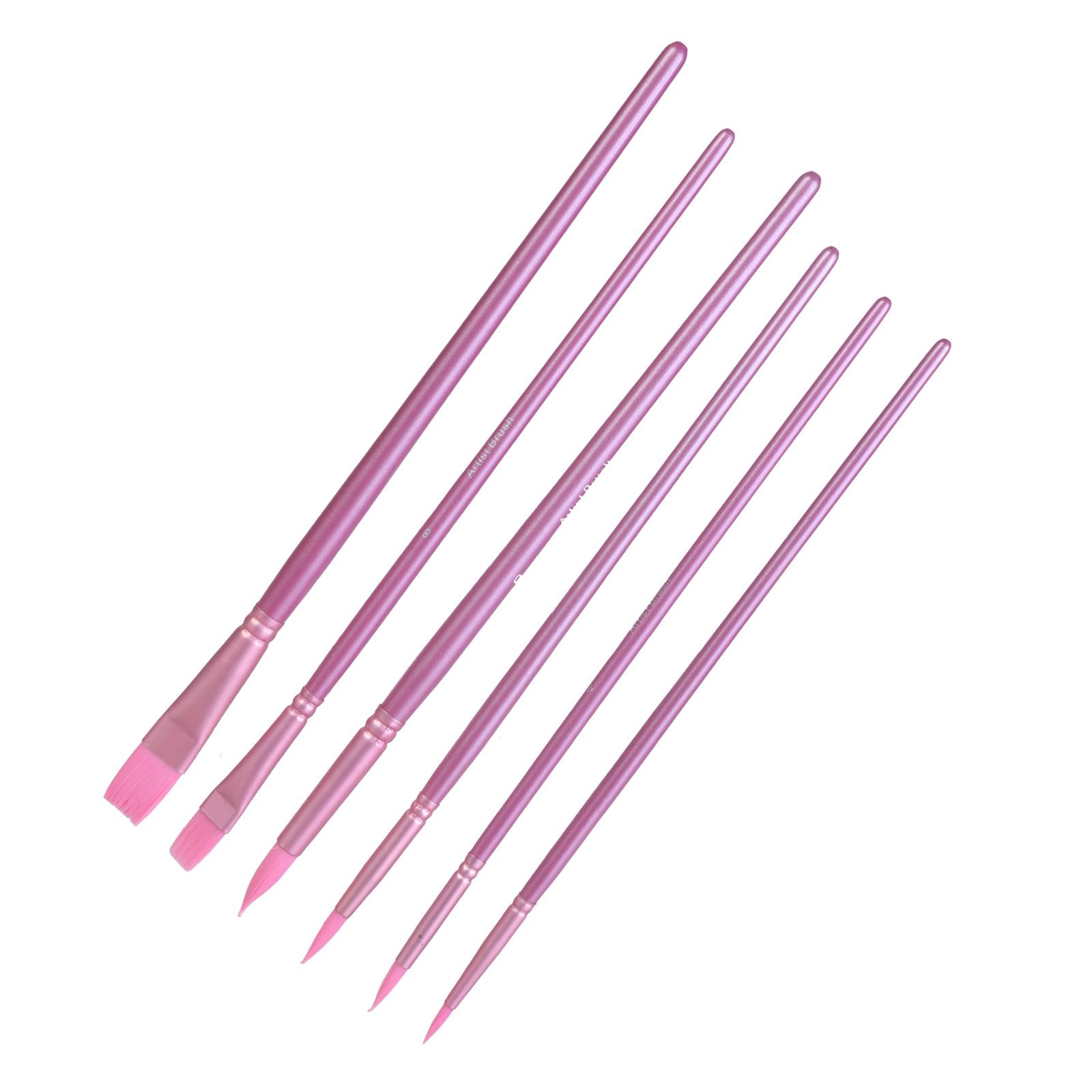 

6 шт. Профессиональные кисти для рисования Нейлоновая щетина Кисть для акварели для художника Начинающий Акрил Гуашь Масляная живопись 2