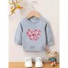 European Size Spring and Autumn Baby Girl Comfortable Simple Printed Pattern Versatile Round Neck Hoodie