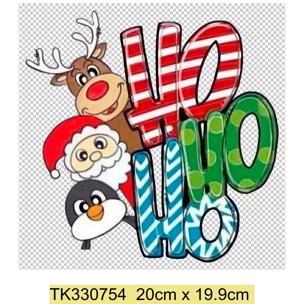 Iron On Christmas Snowmen Santa Claus Christmas Trees  Patch DIY Heat Transfer Tops Appliqued Vinyl Iron On Clothes Stickers