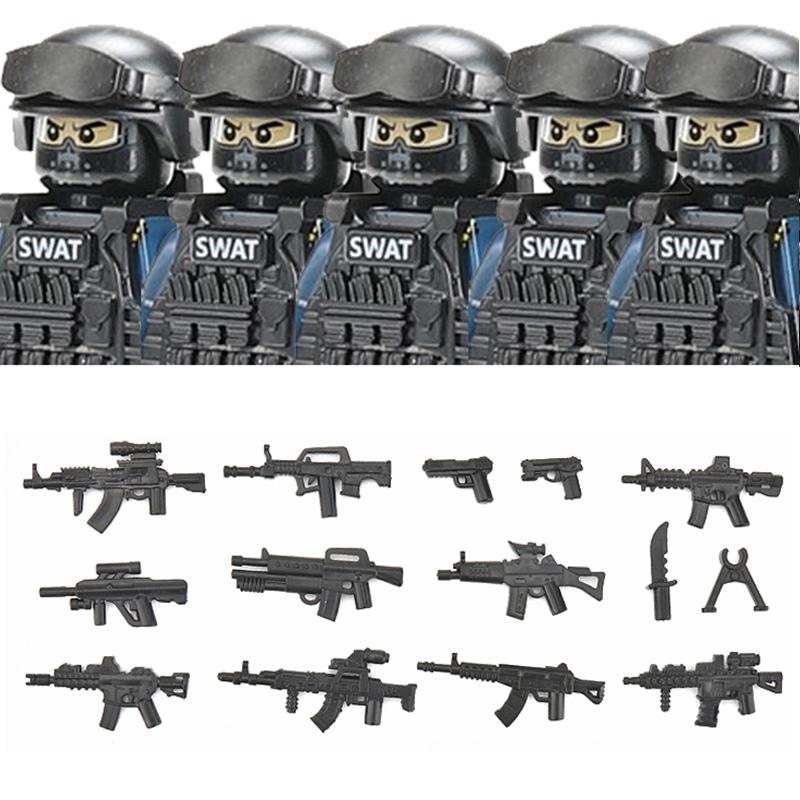 Militär Spezialkräfte Serie Bausteine Stadt Polizei Kommando SWAT Armee Soldat Figur Gasmaske Waffen Steine Spielzeug